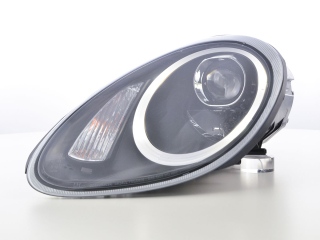 fényszórók Xenon nappali menetfény LED DRL kinézet Porsche Boxster Typ 987 04-09 évjárat fekete