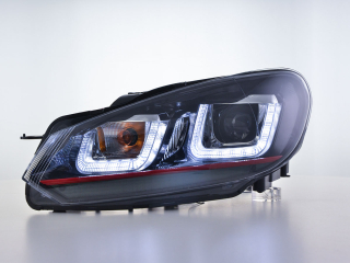 fényszórók nappali menetfény LED nappali menetfény VW Golf 6 08-12 évjárat fekete GTI-Look