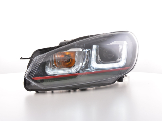 fényszórók nappali menetfény LED nappali menetfény VW Golf 6 08-12 évjárat fekete GTI-Look