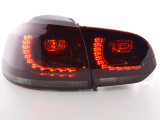 VW Golf 6, 1K típus (2008-2012 évjárat) vörös/fekete GTI-Look LED-es hátsó lámpa
