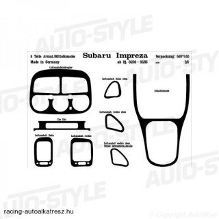 SUBARU IMPREZA, Műszerfal dekorfólia