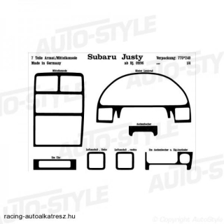 SUBARU JUSTY, Műszerfal dekorfólia