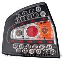 Hátsó lámpák, LED, Audi A4 B6 01-04, átlátszó/fekete