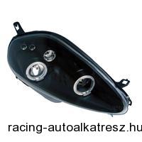 AE Fényszóró készlet Fiat Grande Punto 05 átlátszó/fekete, 2 halogén gyűrű a tom