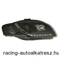 Fényszóró készlet, tompított fényszórók, Audi A4 04-08, átlátszó/fekete, elektro