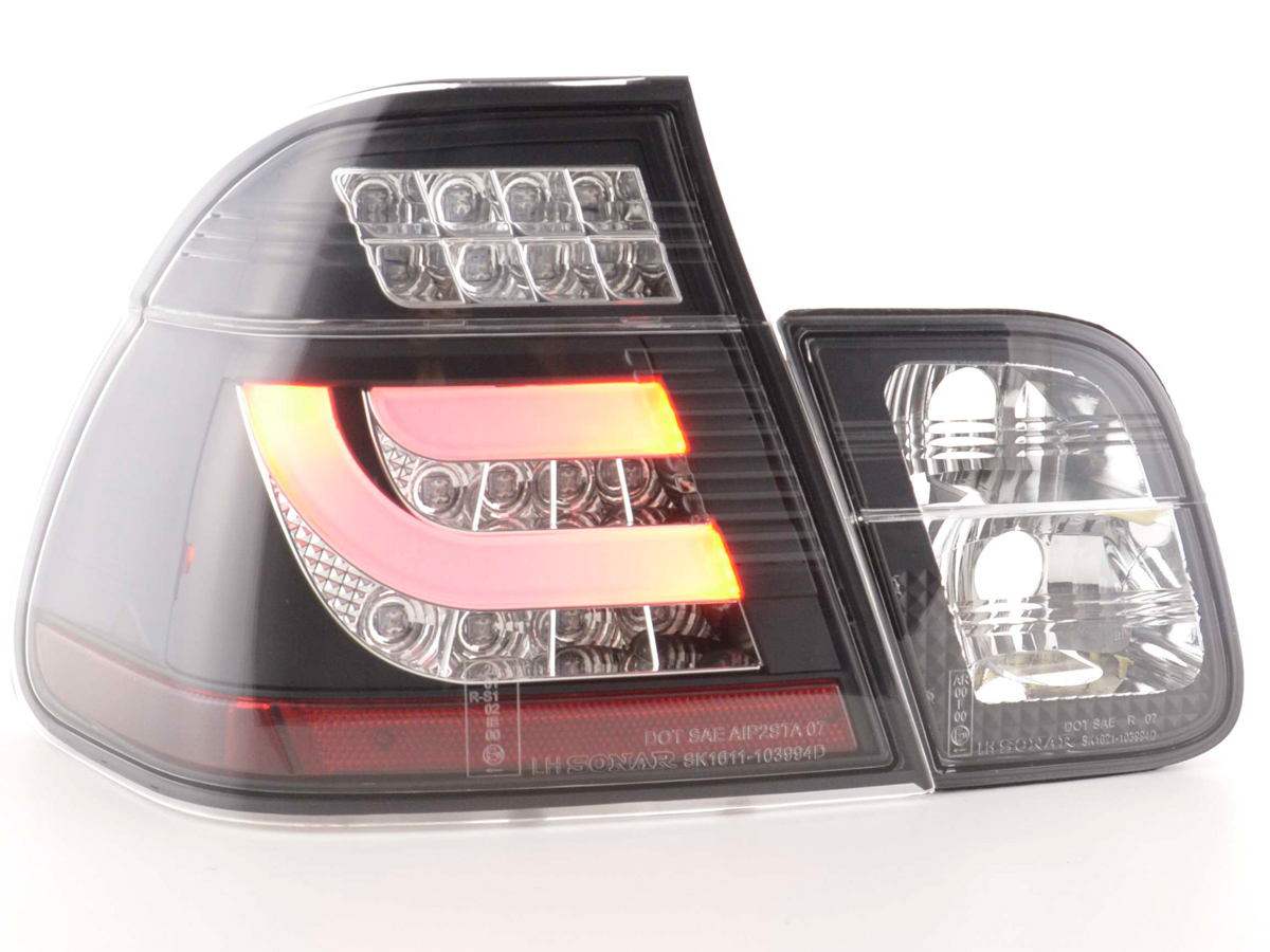 BMW 3 sorozat E46 szedán (02-05 évjárat) fekete LED-es hátsó lámpa