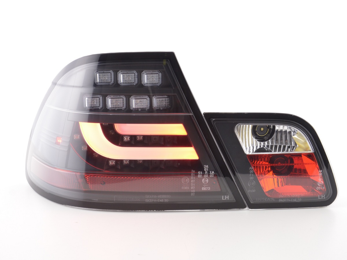 BMW 3 sorozat E46 Coupe (99-02 évjárat) fekete LED-es hátsó lámpa