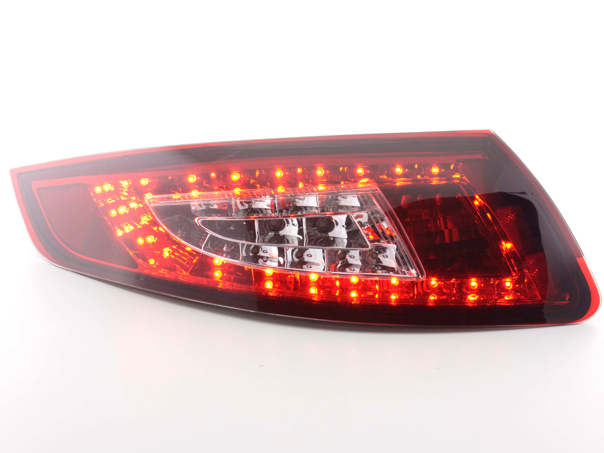 Porsche 911, 997 típus (05-09 évjárat) vörös/átlátszó LED-es hátsó lámpa