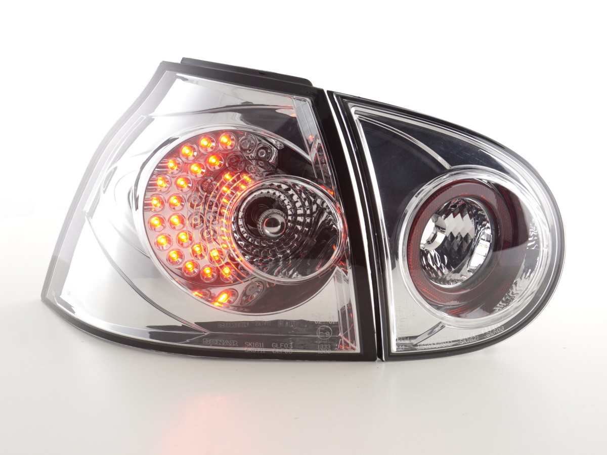 VW Golf 5, 1K típus (2003-2008 évjárat) króm LED-es hátsó lámpa