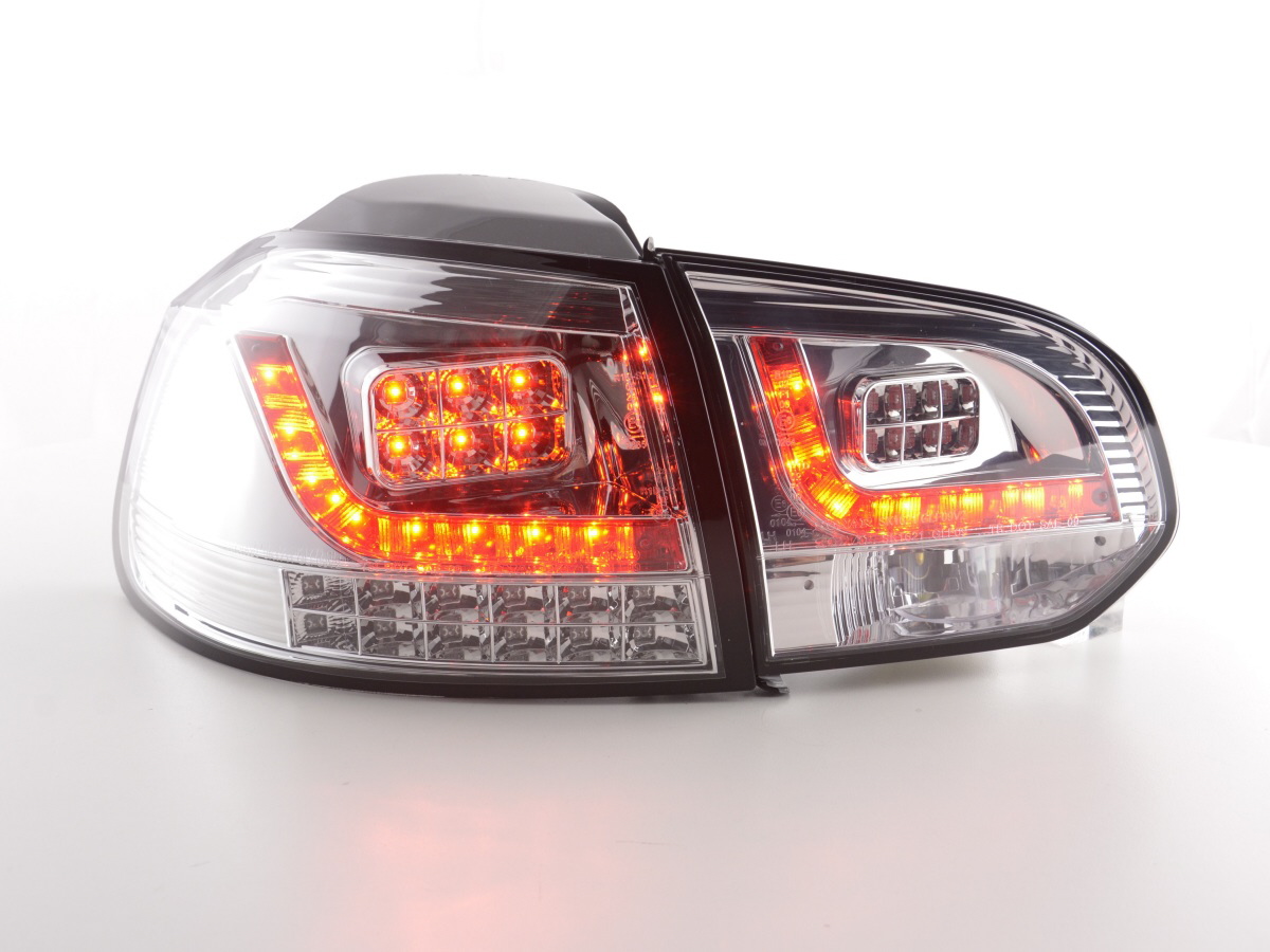 VW Golf 6, 1K típus (2008-2012 évjárat) króm LED irányjelzős LED-es hátsó lámpa