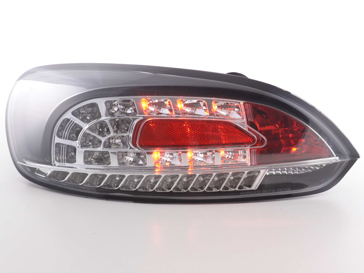 VW Scirocco 3, 13 típus (08 évjárattól) fekete LED-es hátsó lámpa