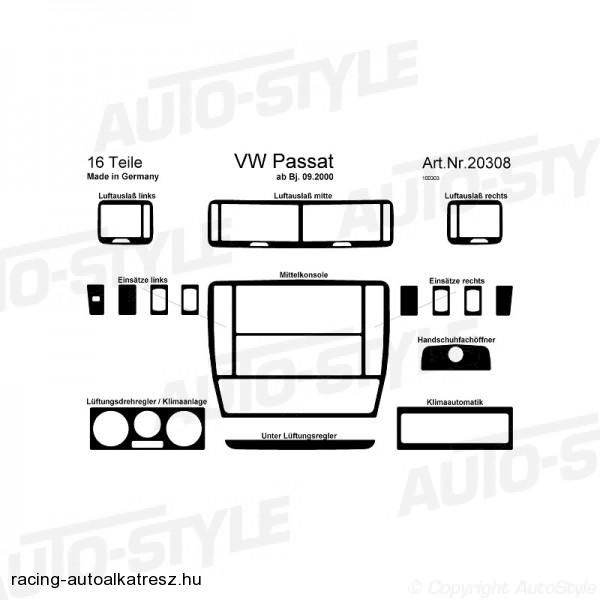 VOLKSWAGEN PASSAT, Műszerfal dekorfólia