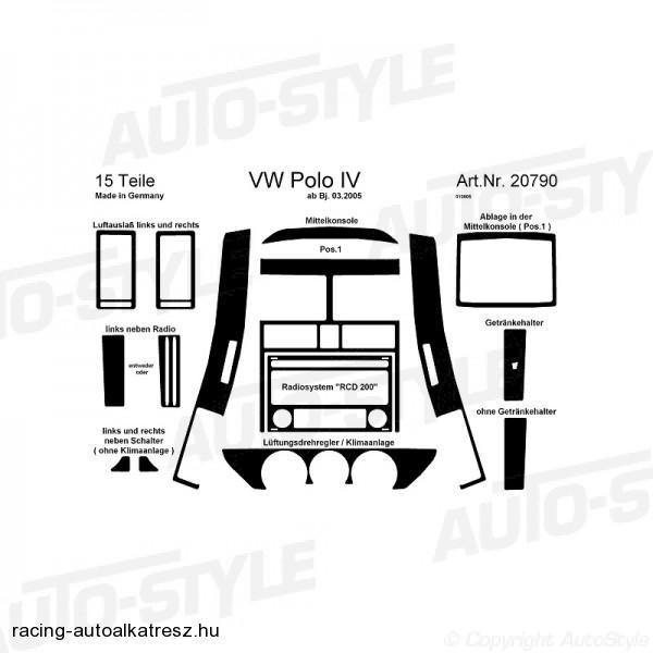 VOLKSWAGEN POLO, Műszerfal dekorfólia